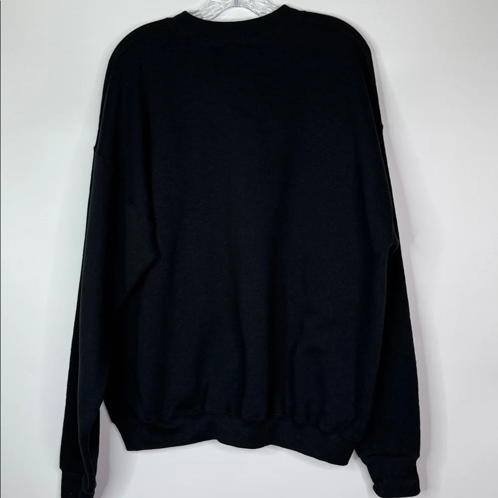 Vintage Fruit Of The Loom Jack-O-Lantern Halloween Black Crewneck Sweatshirt XL